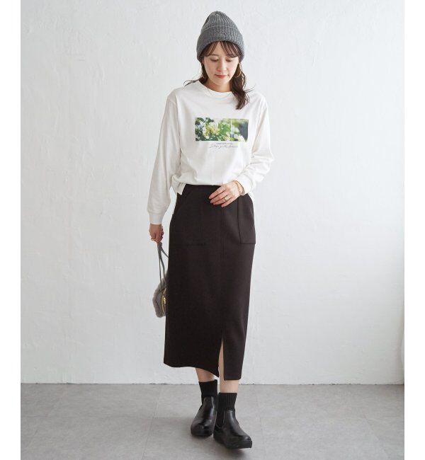 ikka「ロゴフォトプリントスウェットTシャツ」|Tシャツ・カットソー|