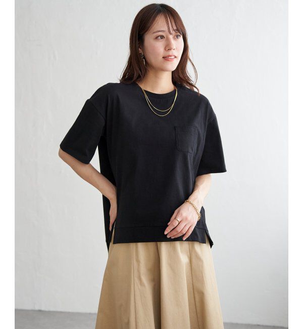 ikka「冷感コットン半袖ポケットTシャツ」|Tシャツ・カットソー|