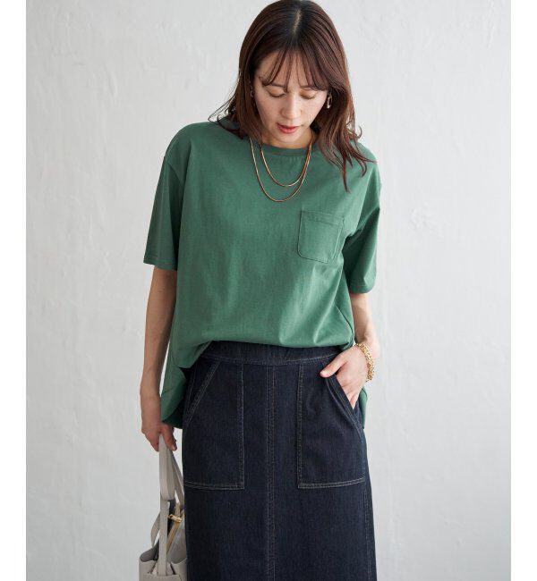 ikka「冷感コットン半袖ポケットTシャツ」|Tシャツ・カットソー|