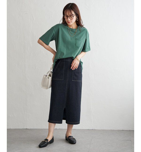 ikka「冷感コットン半袖ポケットTシャツ」|Tシャツ・カットソー|