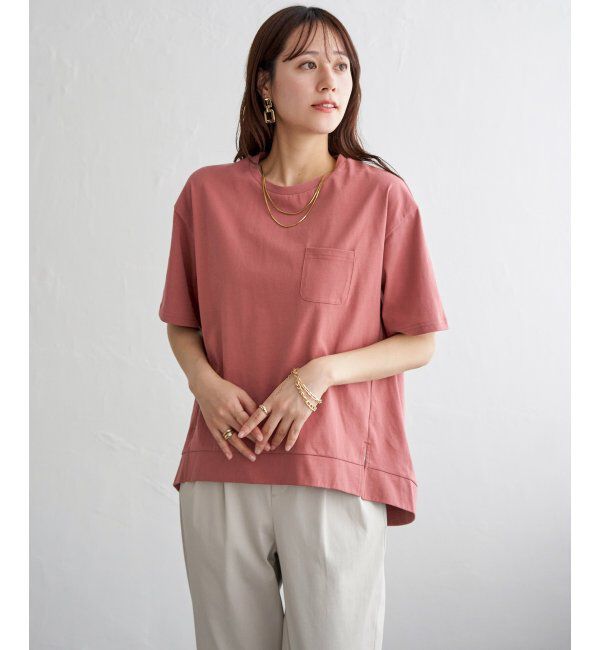 ikka「冷感コットン半袖ポケットTシャツ」|Tシャツ・カットソー|