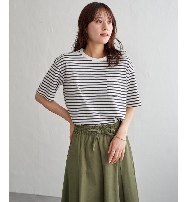 ikka「冷感コットン半袖ポケットTシャツ」|Tシャツ・カットソー|