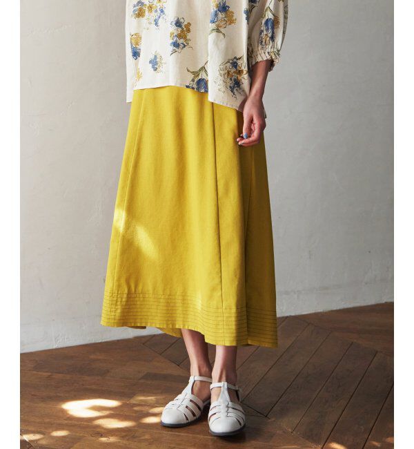 Lbc with Life「リネン混配色ステッチスカート」|スカート|
