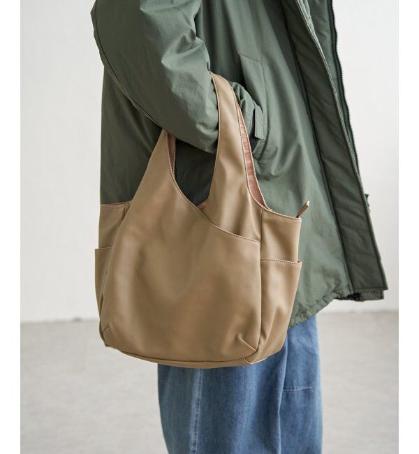 Lbc with Life「フェイクレザークリテバッグ」|その他|グレージュ