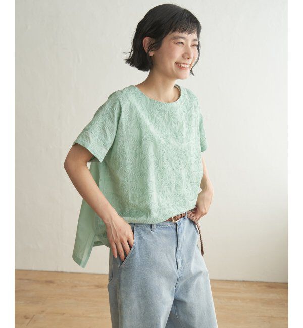 Lbc with Life「ペイズリーシシュウブラウス」|シャツ・ブラウス|ライトグリーン