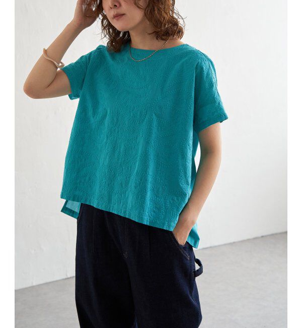 Lbc with Life「ペイズリーシシュウブラウス」|シャツ・ブラウス|ターコイズブルー