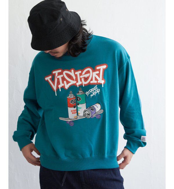 VENCE share style「VISION STREET WEAR ビジョンストリートウェア スプレーイラストトレーナー」|スウェット・ジャージ|ブルー