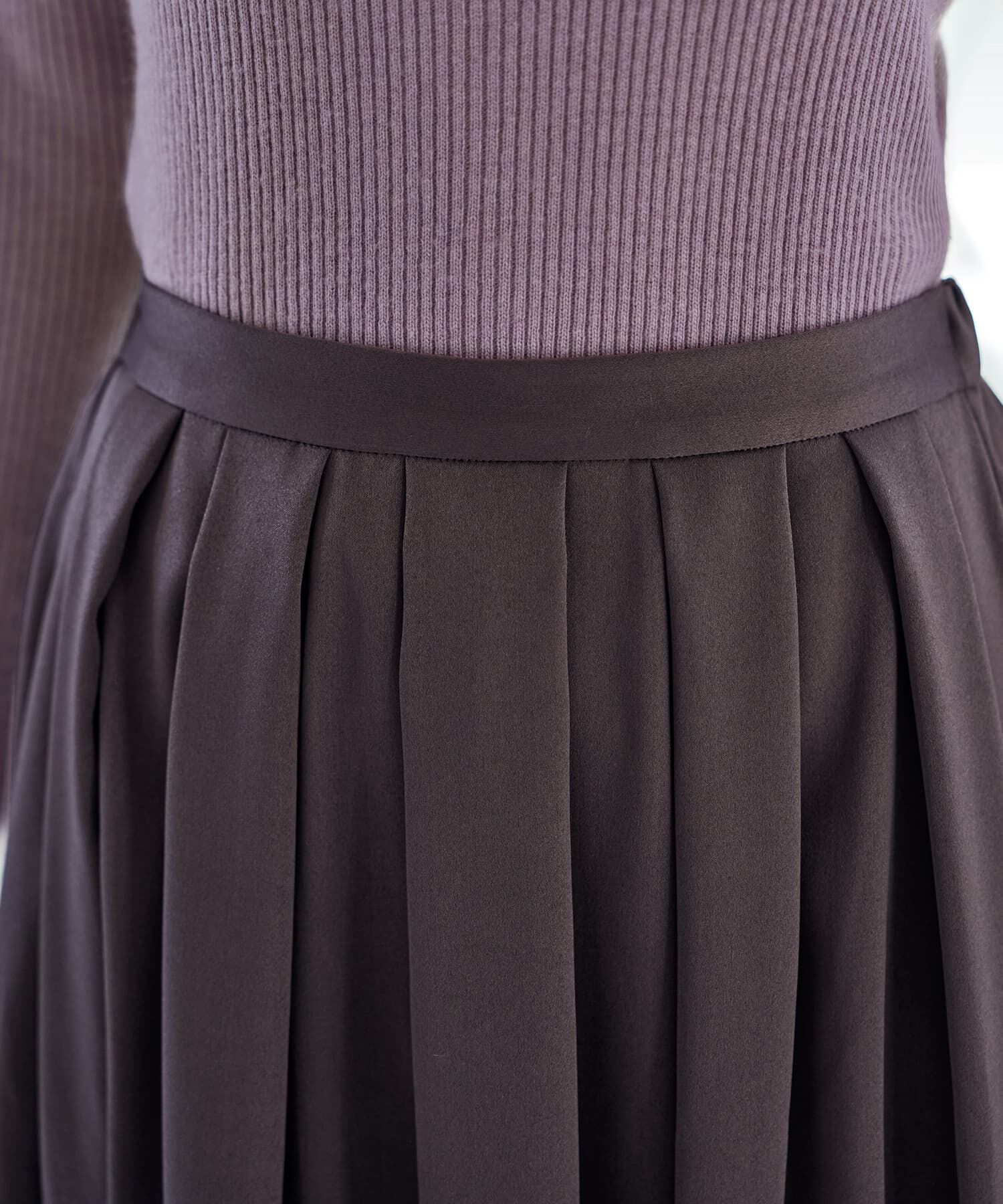 STYLE DELI「微光沢生地タックスカート」|スカート|