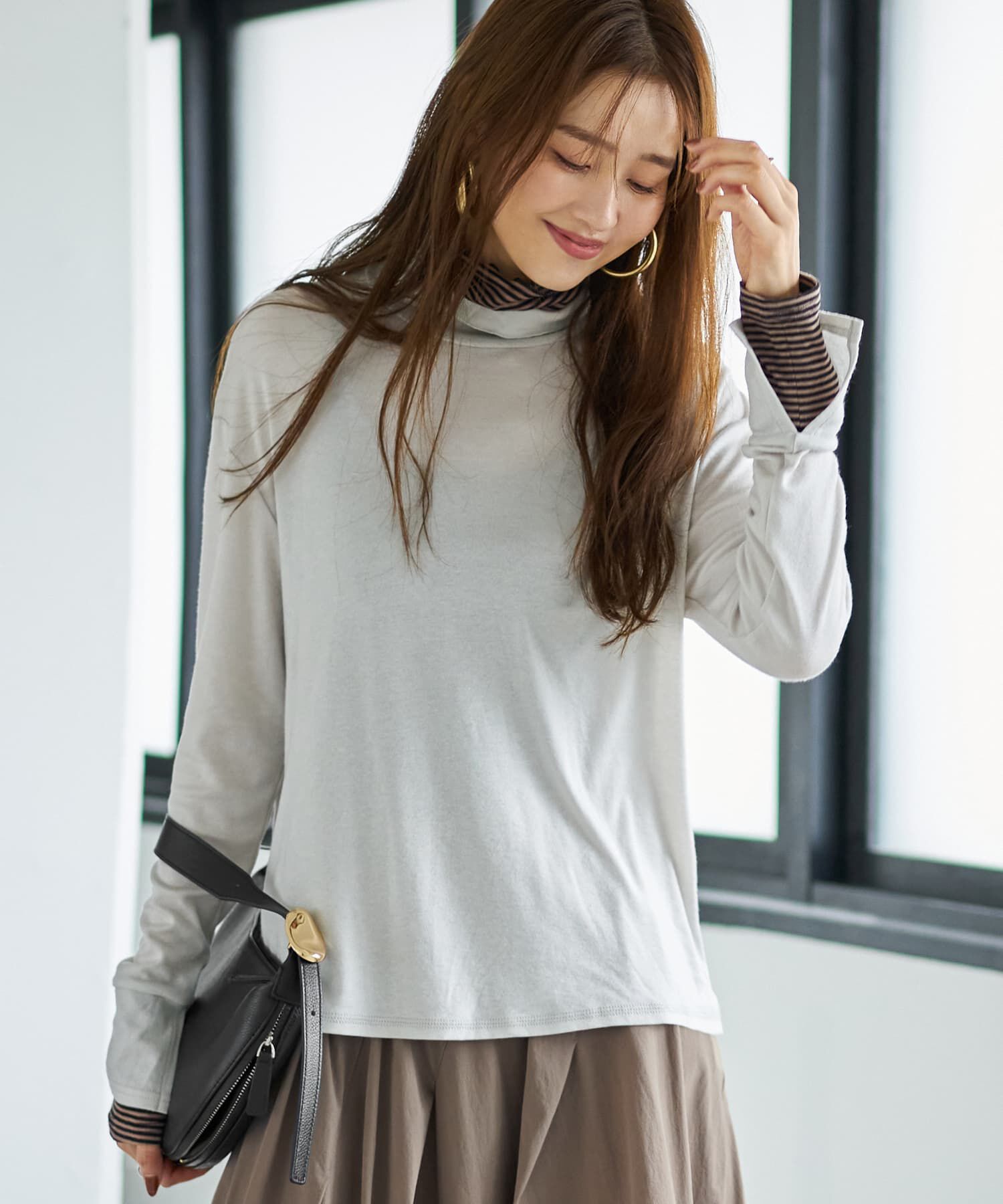 STYLE DELI「【Made in Japan】レイヤード風カットトップス」|Tシャツ・カットソー|ブライトグレー