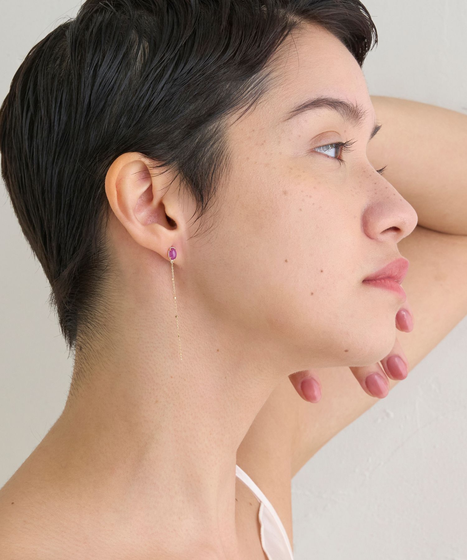 JUPITER「【K10】天然石ロングピアス ルビー」|ピアス|