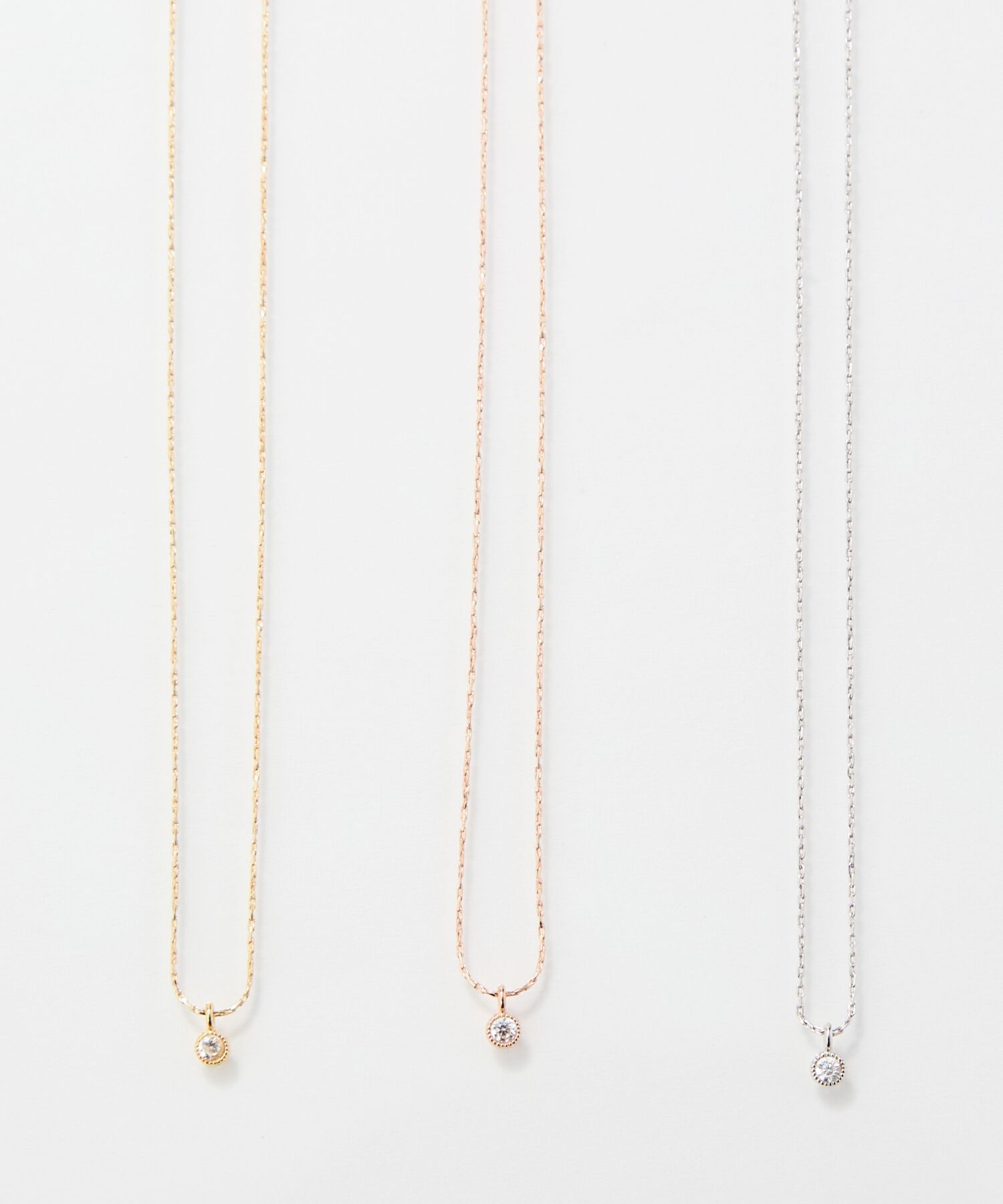 Phoebe「【金属アレルギー対応】シャイニーフチミルネックレス　シャンパンゴールド」|ネックレス|