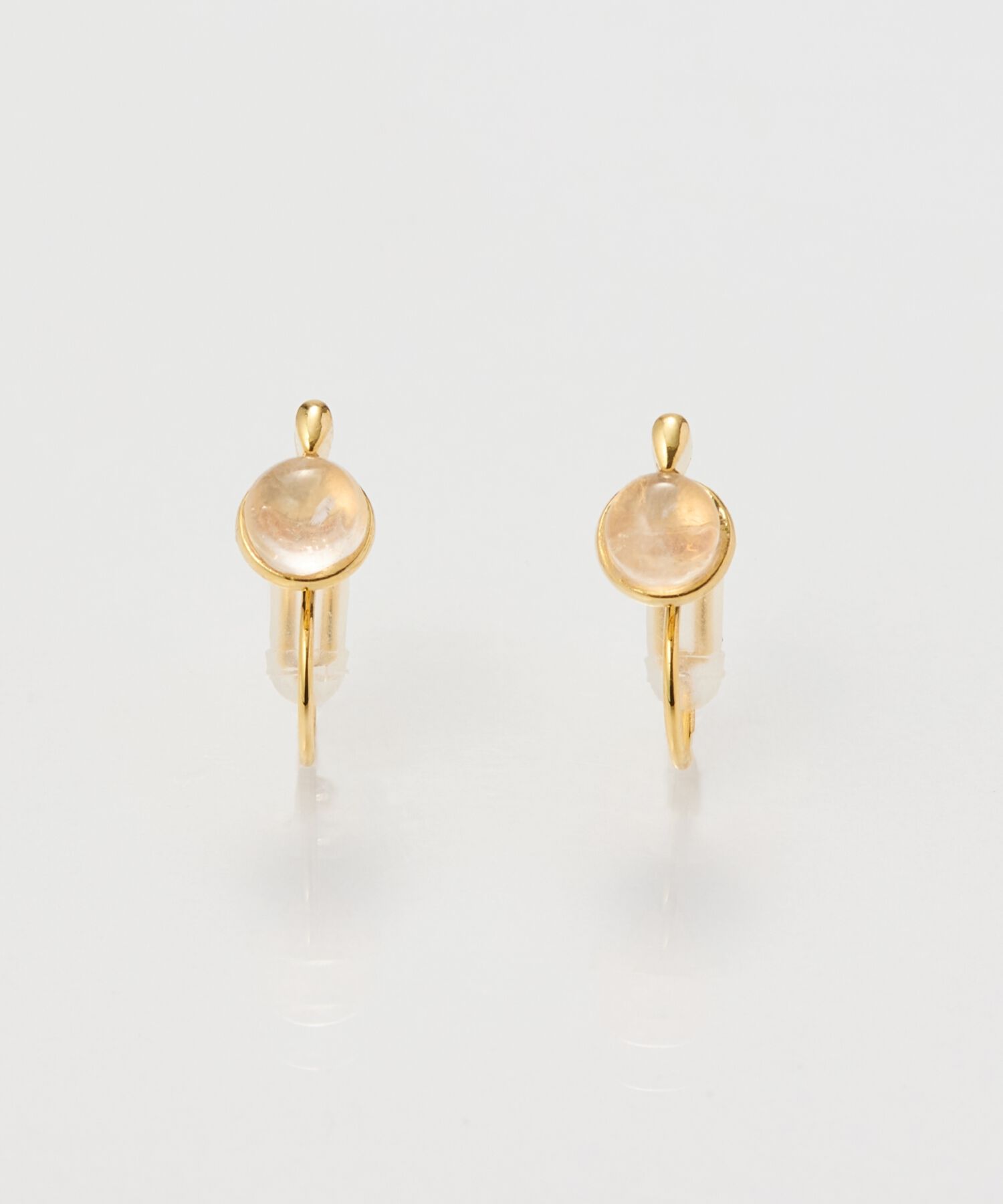 Phoebe「【痛くないシリーズ】パワーストーンライトフィットイヤリング　ローズクォーツ天然石」|イヤリング|