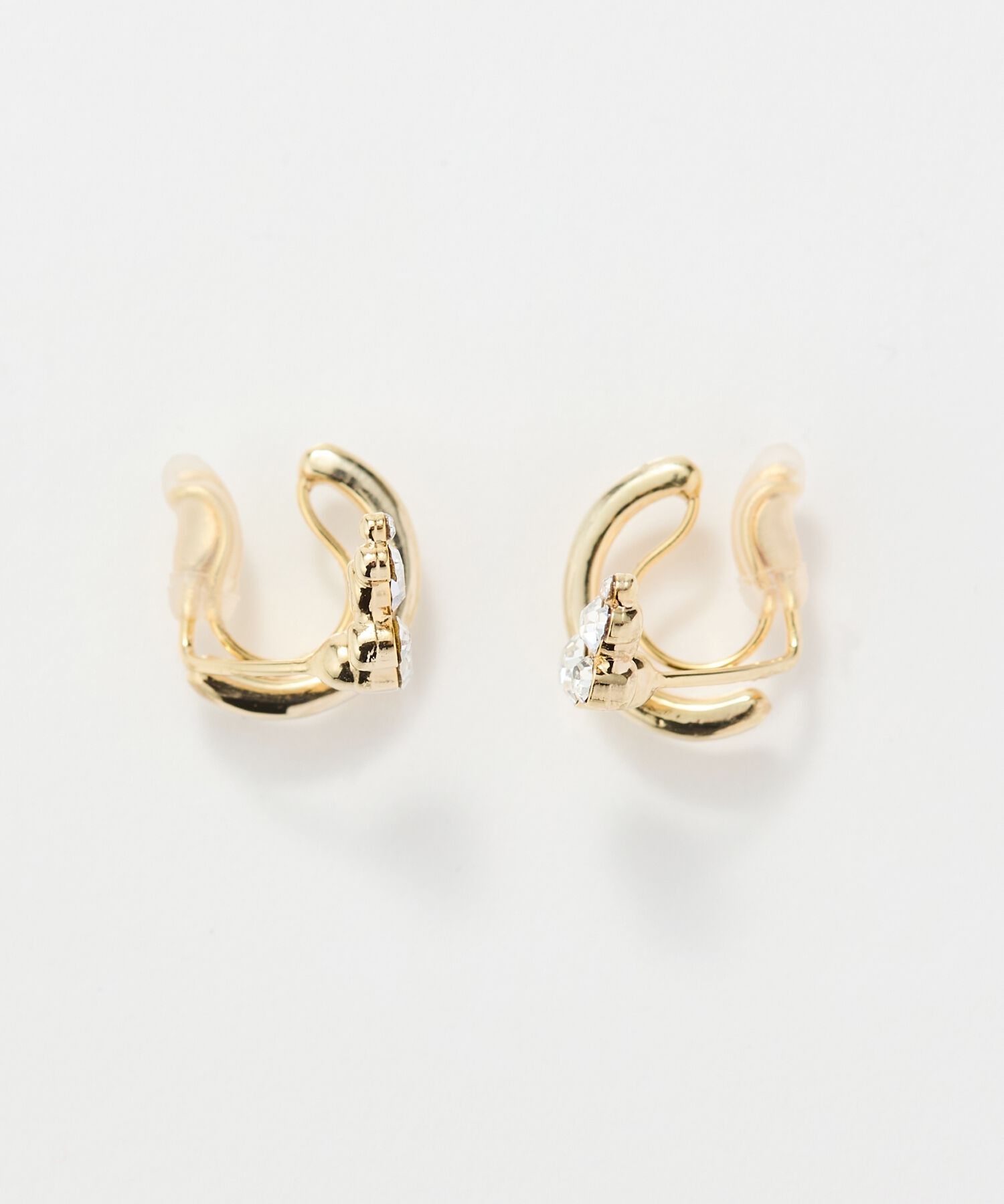 Phoebe「【痛くないシリーズ】ミルキーウェイビジューフロートライトフィットイヤリング　ゴールド」|イヤリング|