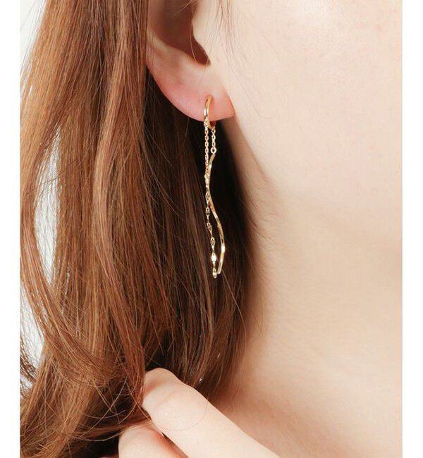 Jouete「ダブルフェイスイヤリング チェーン&times;ツイスト」|イヤリング|