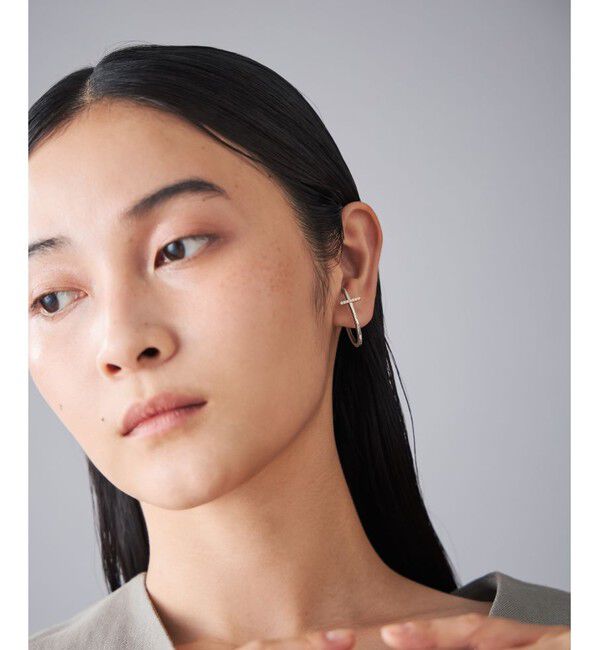 Jouete「[ウェアリング] ジルコニア クロス コンビカラー」|イヤリング|