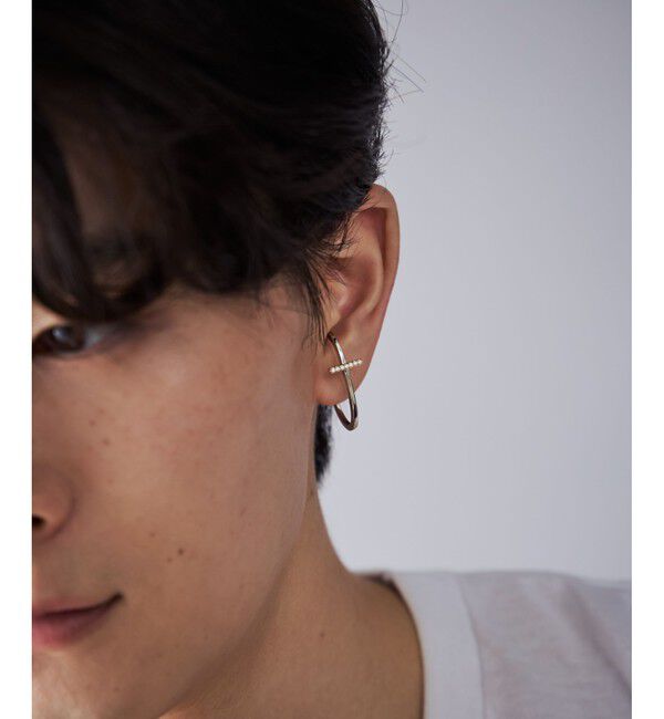 Jouete「[ウェアリング] ジルコニア クロス コンビカラー」|イヤリング|