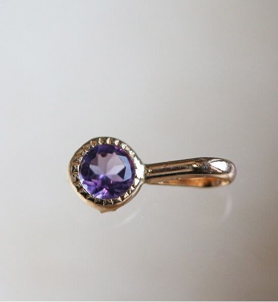  「K10 誕生石チャーム」|ネックレス|2月 アメジスト