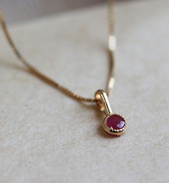  「K10 誕生石チャーム」|ネックレス|7月 ルビー