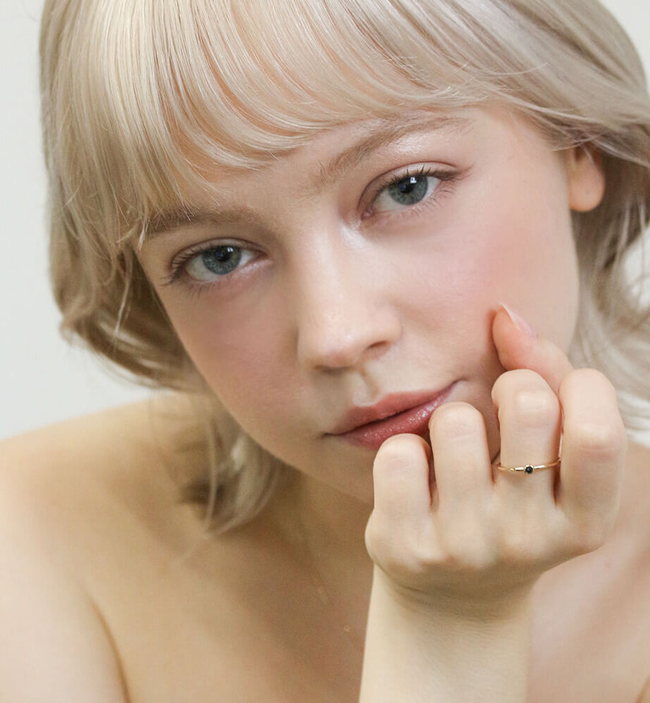  「一石 ブラックダイヤモンド 0.05ct リング | K10YG」|リング|