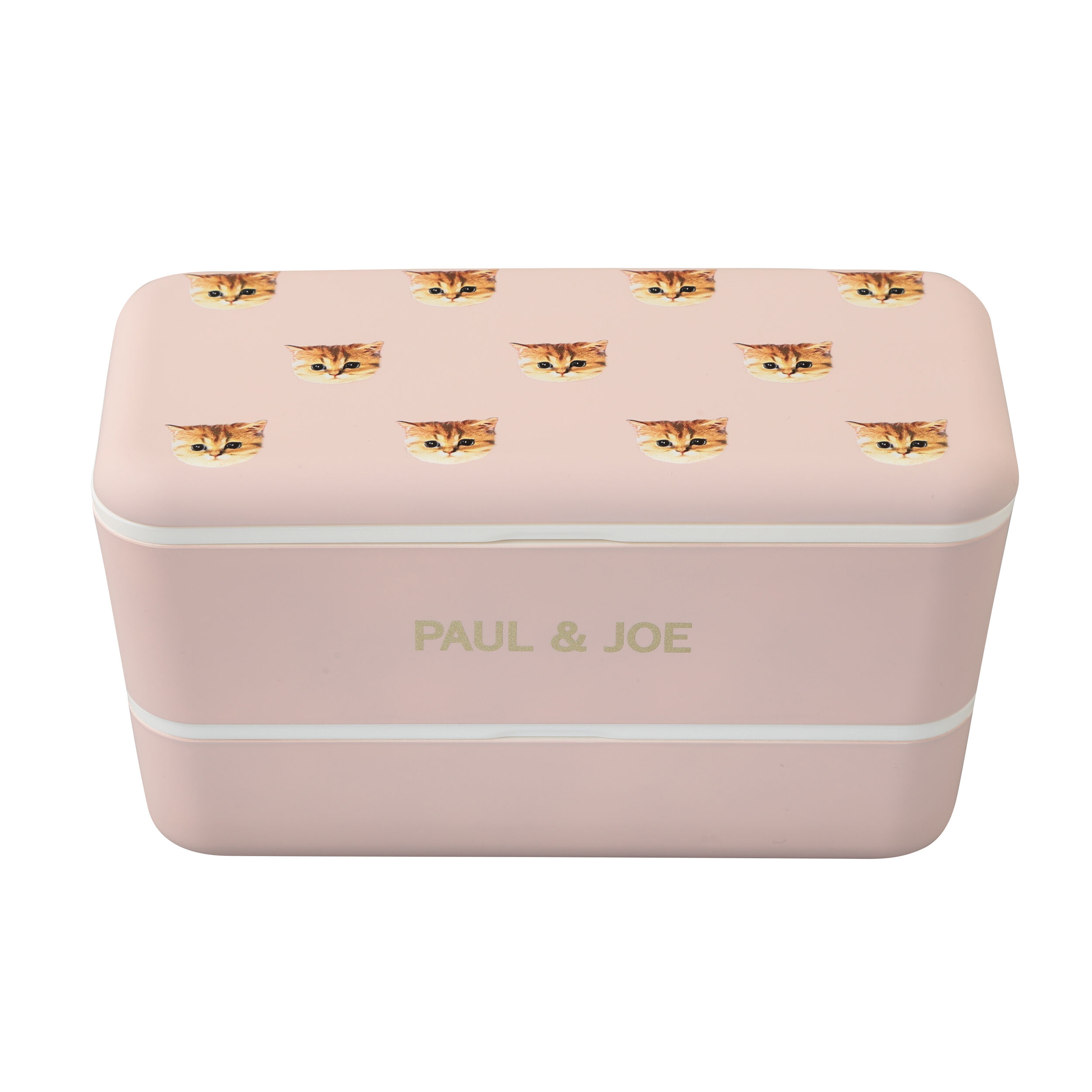 PAUL&JOE「ランチボックス・長方形・２段／ポール＆ジョー・ブレイクタイム」|食器・キッチングッズ|ピンクベージュ