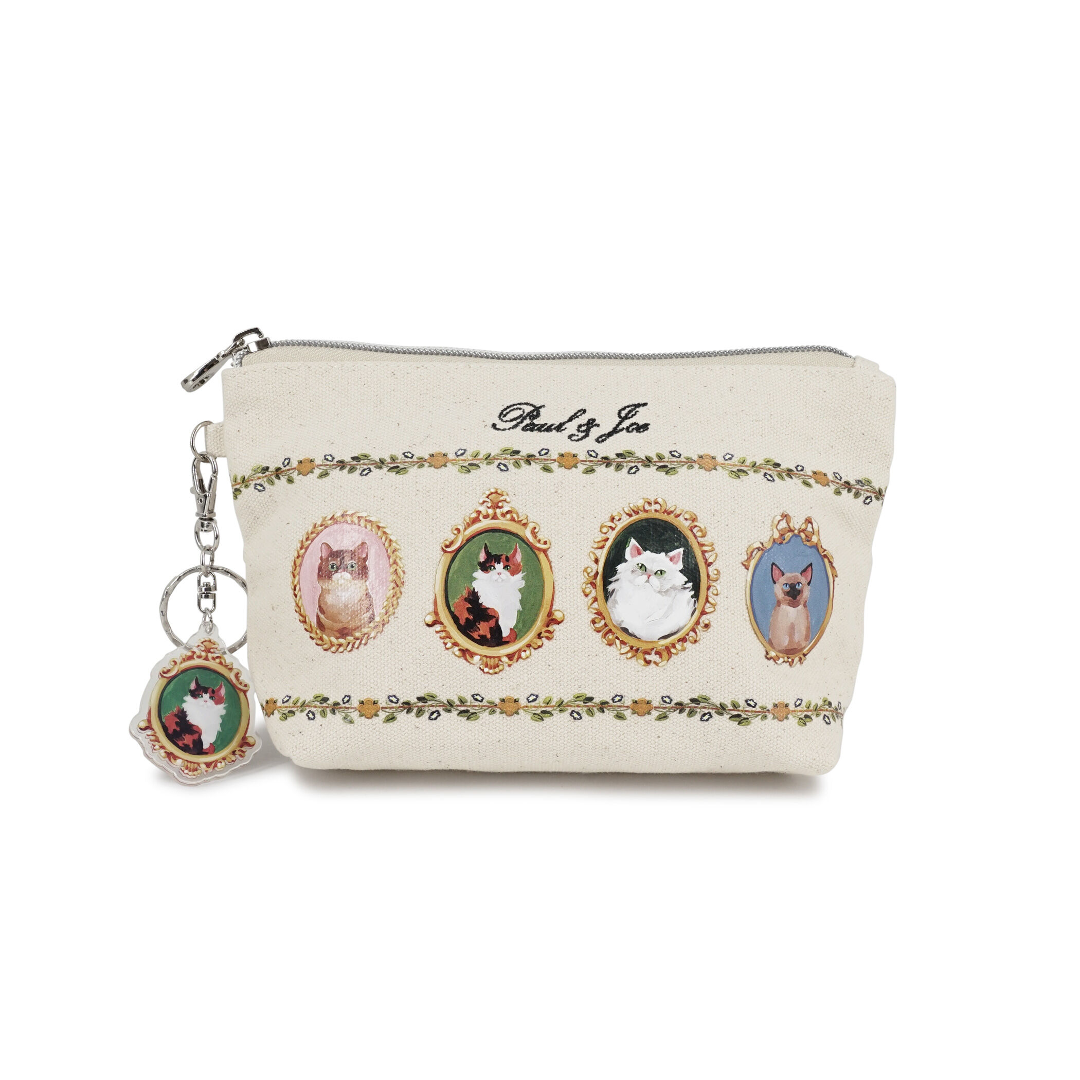 PAUL&JOE「ポーチ／キャンバスメダイユ」|ポーチ|アイボリー