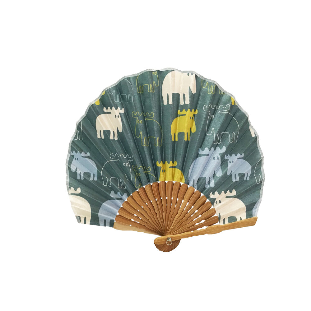 moz「扇子 レディース 通販 せんす センス メンズ ケース付き ストラップ付き 竹 バンブー 軽量」|その他|グリーン1