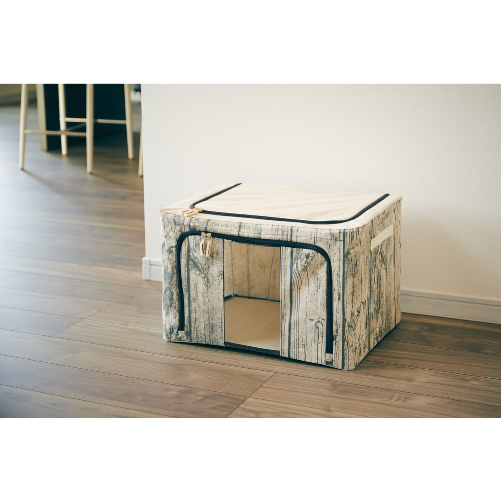 BACKYARD FAMILY「収納ボックス 布 ふた付き 通販 衣装ケース 前開き 窓付き収納ボックス 衣類収納ボックス」|その他|ホワイト1