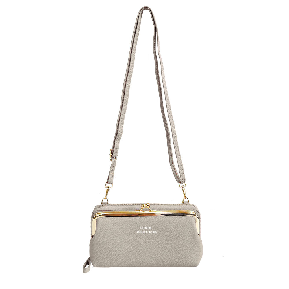 BACKYARD FAMILY「お財布ショルダー レディース ガマ口 通販 お財布 ショルダー お財布ポシェット お財布バッグ」|ショルダー・メッセンジャー|グレー1