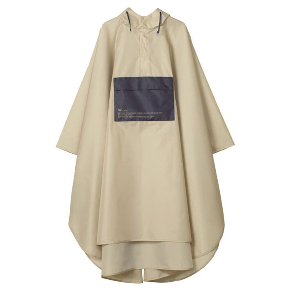 Wpc.「wpc レインコート R005 通販 レインポンチョ メンズ レディース 折りたたみ コンパクト」|レインコート|ベージュ1