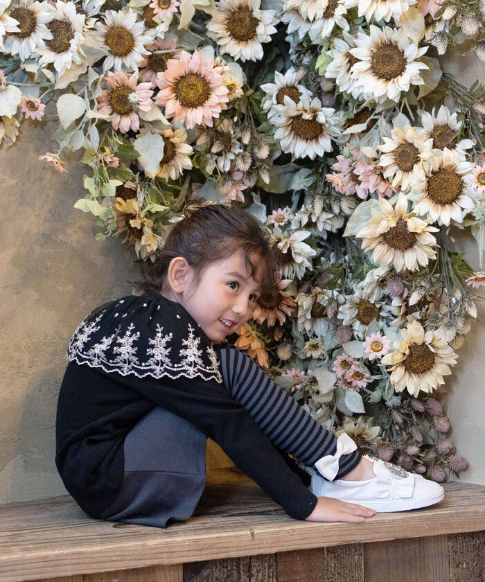 BACKYARD FAMILY「Rora 子供服 スカート 通販 スカッツ カエデ リボンボーダースカッツ スカートパンツ」|その他|