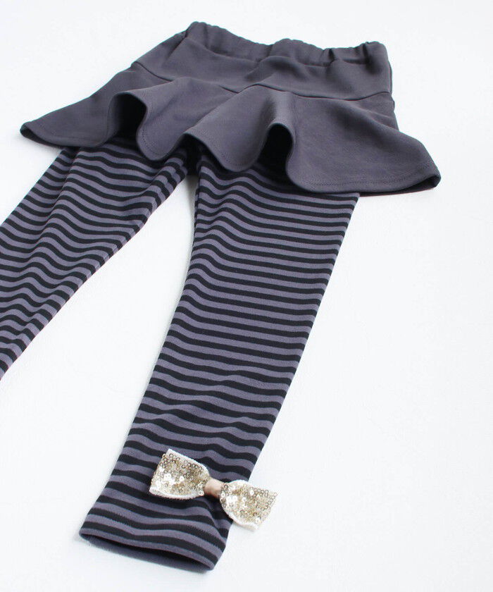 BACKYARD FAMILY「Rora 子供服 スカート 通販 スカッツ カエデ リボンボーダースカッツ スカートパンツ」|その他|