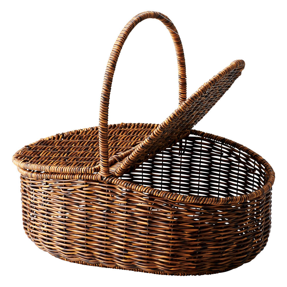 BACKYARD FAMILY「かご 持ち手付き フタ付き 通販 かごバスケット バスケット 収納かご カゴ 籠 収納バスケット」|その他|ブラウン1