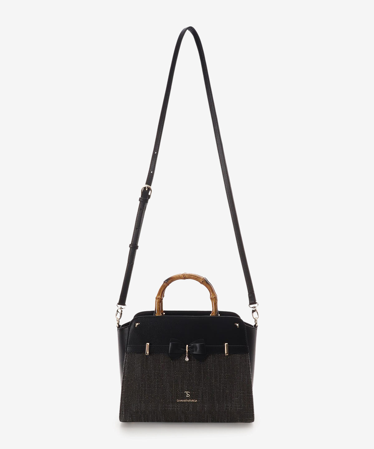 Samantha Vega「マテリアルアクセントリボンハンドバッグ」|ハンドバッグ|