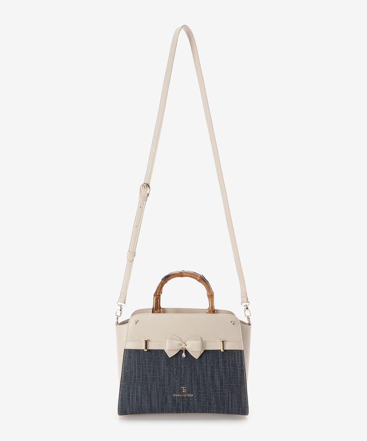 Samantha Vega「マテリアルアクセントリボンハンドバッグ」|ハンドバッグ|