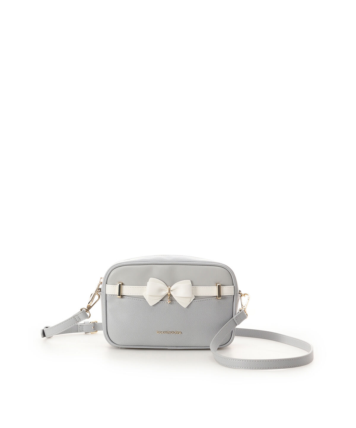 Samantha Vega「バイカラーアクセントリボンミニショルダーバッグ」|ショルダー・メッセンジャー|ライトブルー