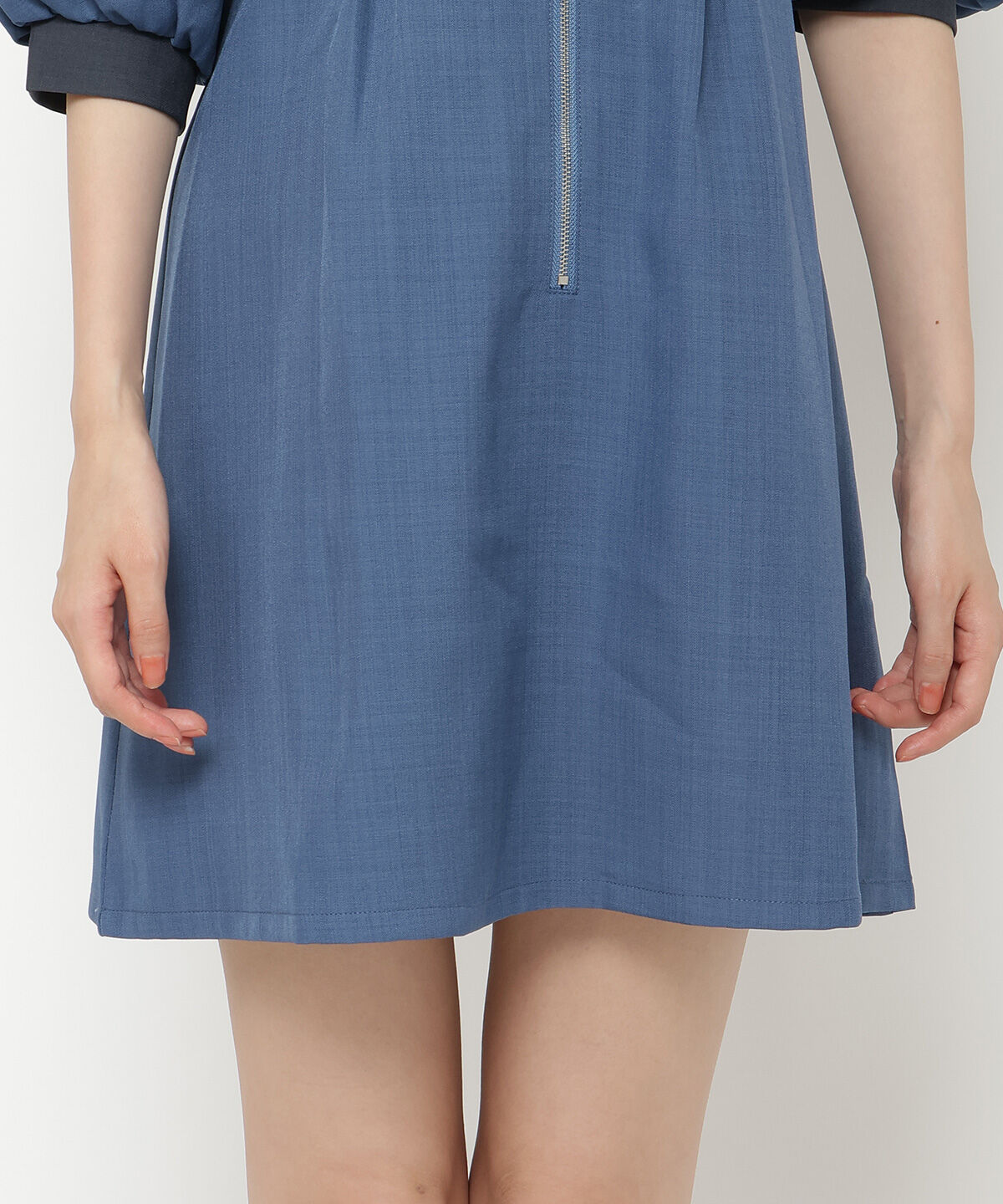 REDYAZEL「バイカラーフロントジップミニワンピース」|ワンピース|