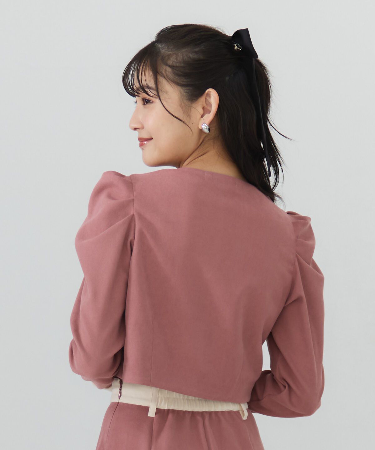 REDYAZEL「ダブルボタンバイカラージャケット」|ノーカラージャケット|