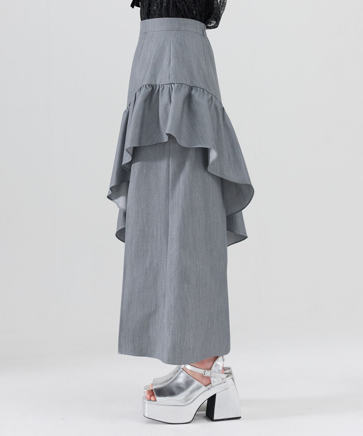 REDYAZEL「アシメフリルスカート」|フレア|