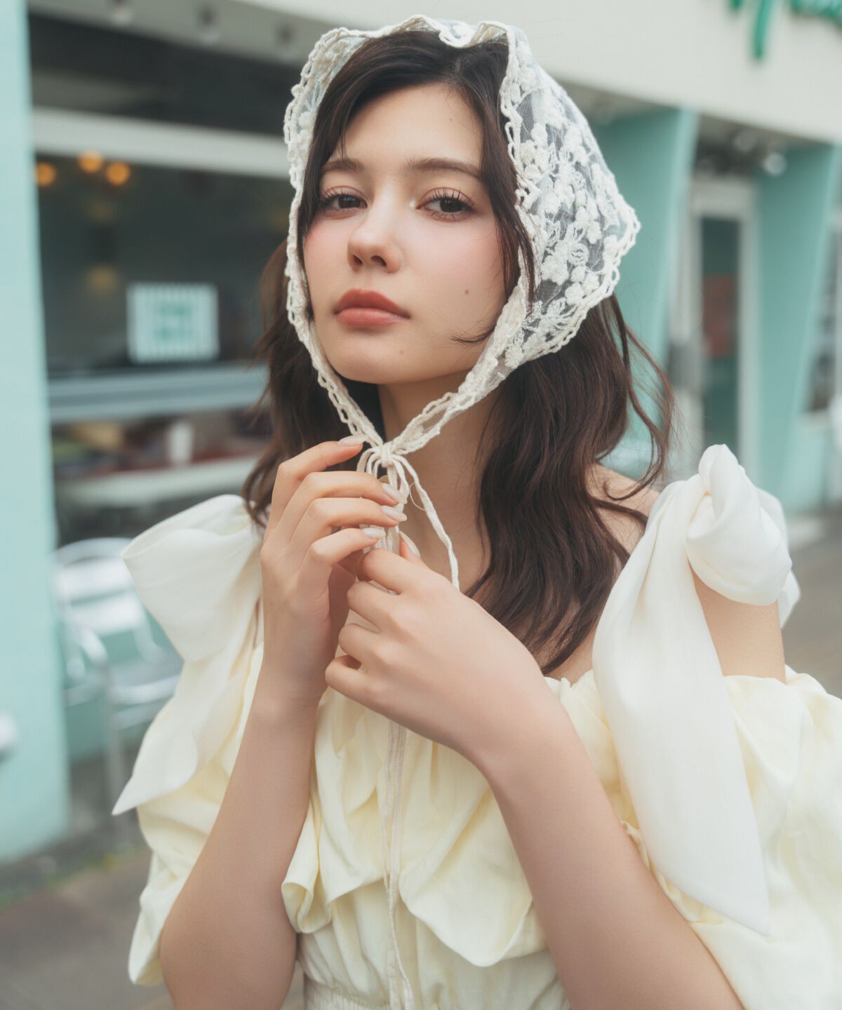 REDYAZEL「ショルダーリボンオフショルワンピース」|ワンピース|