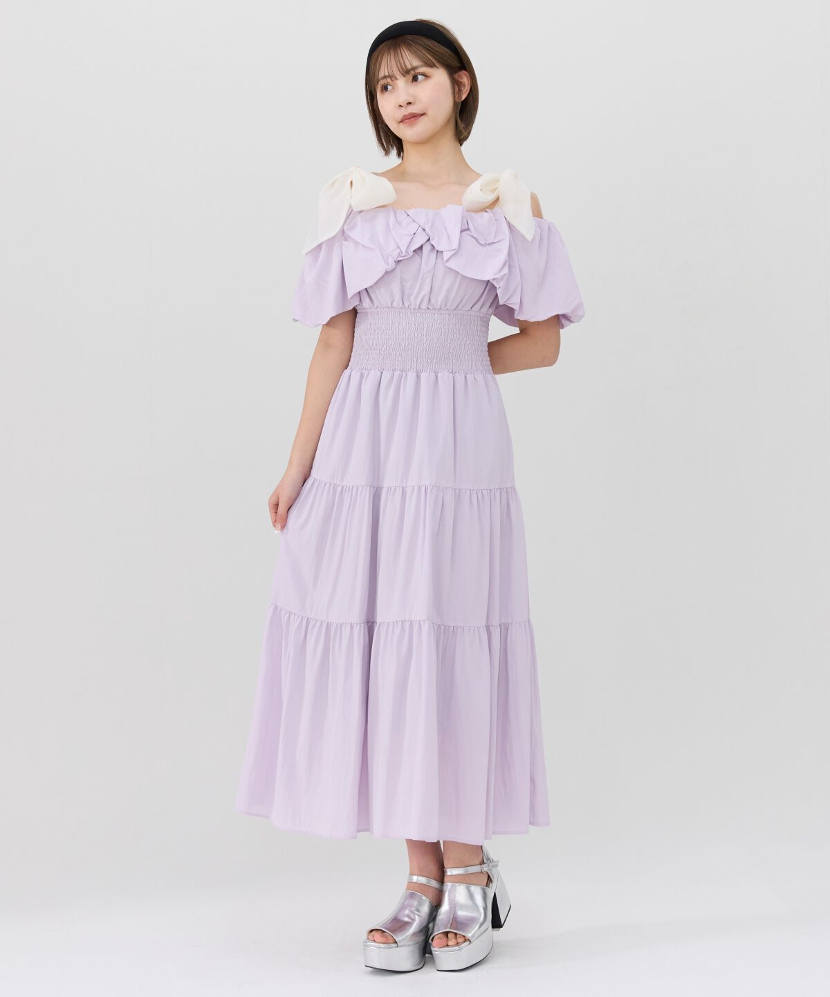 REDYAZEL「ショルダーリボンオフショルワンピース」|ワンピース|