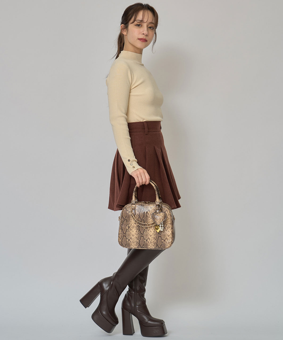 REDYAZEL「2WAYハイネックボタンニットトップス」|ニット・セーター|