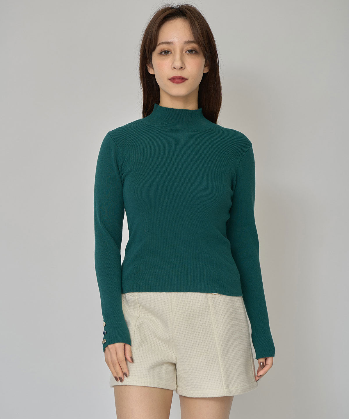 REDYAZEL「2WAYハイネックボタンニットトップス」|ニット・セーター|