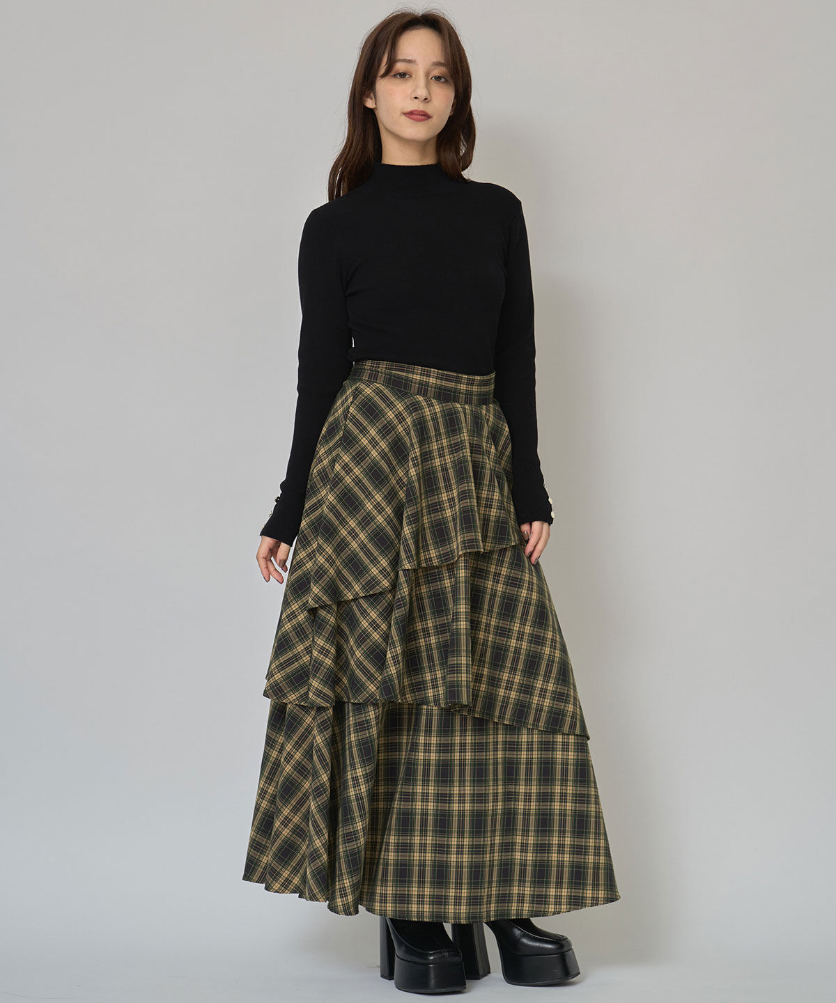 REDYAZEL「2WAYハイネックボタンニットトップス」|ニット・セーター|