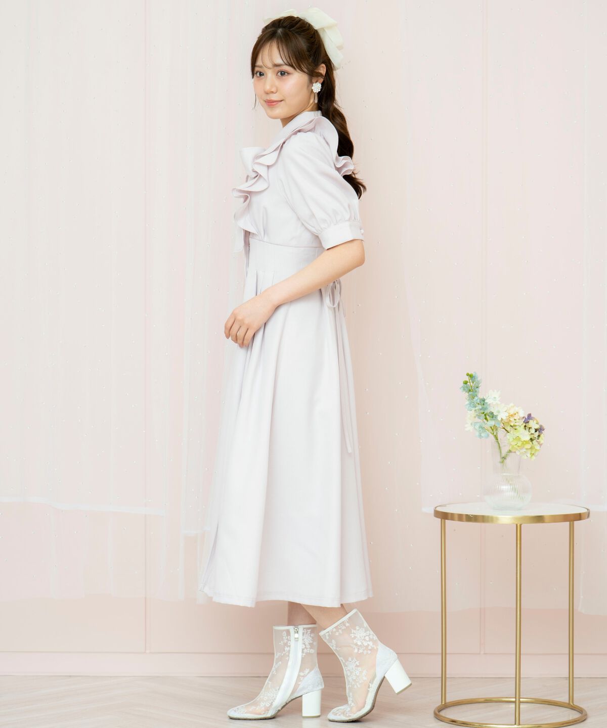 WILLSELECTION「ラッフルリボンタイシャツワンピース」|ワンピース|