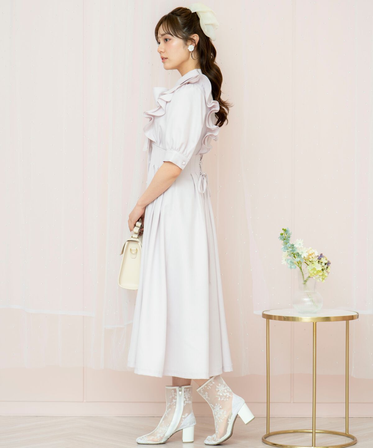 WILLSELECTION「ラッフルリボンタイシャツワンピース」|ワンピース|