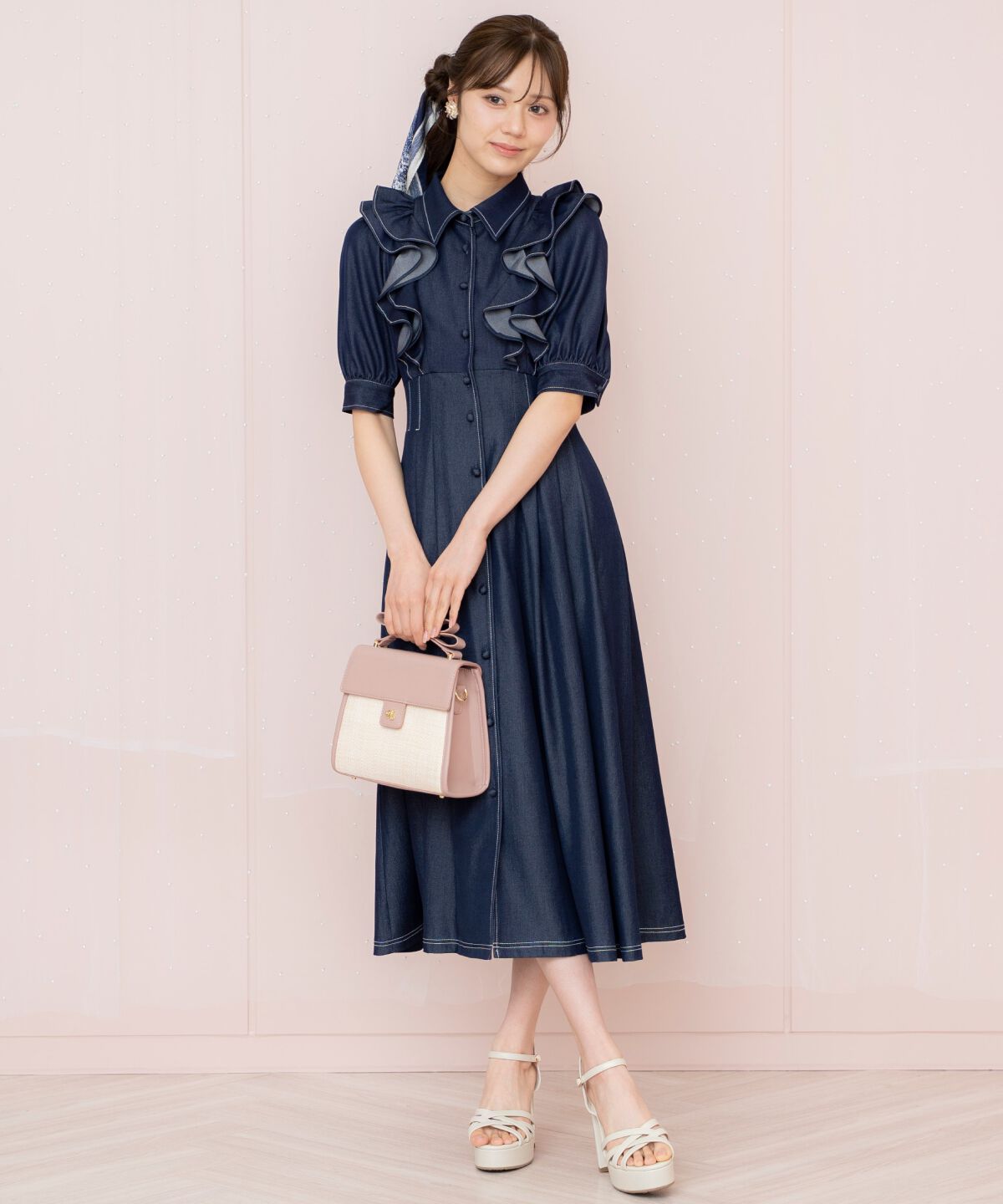 WILLSELECTION「ラッフルリボンタイシャツワンピース」|ワンピース|