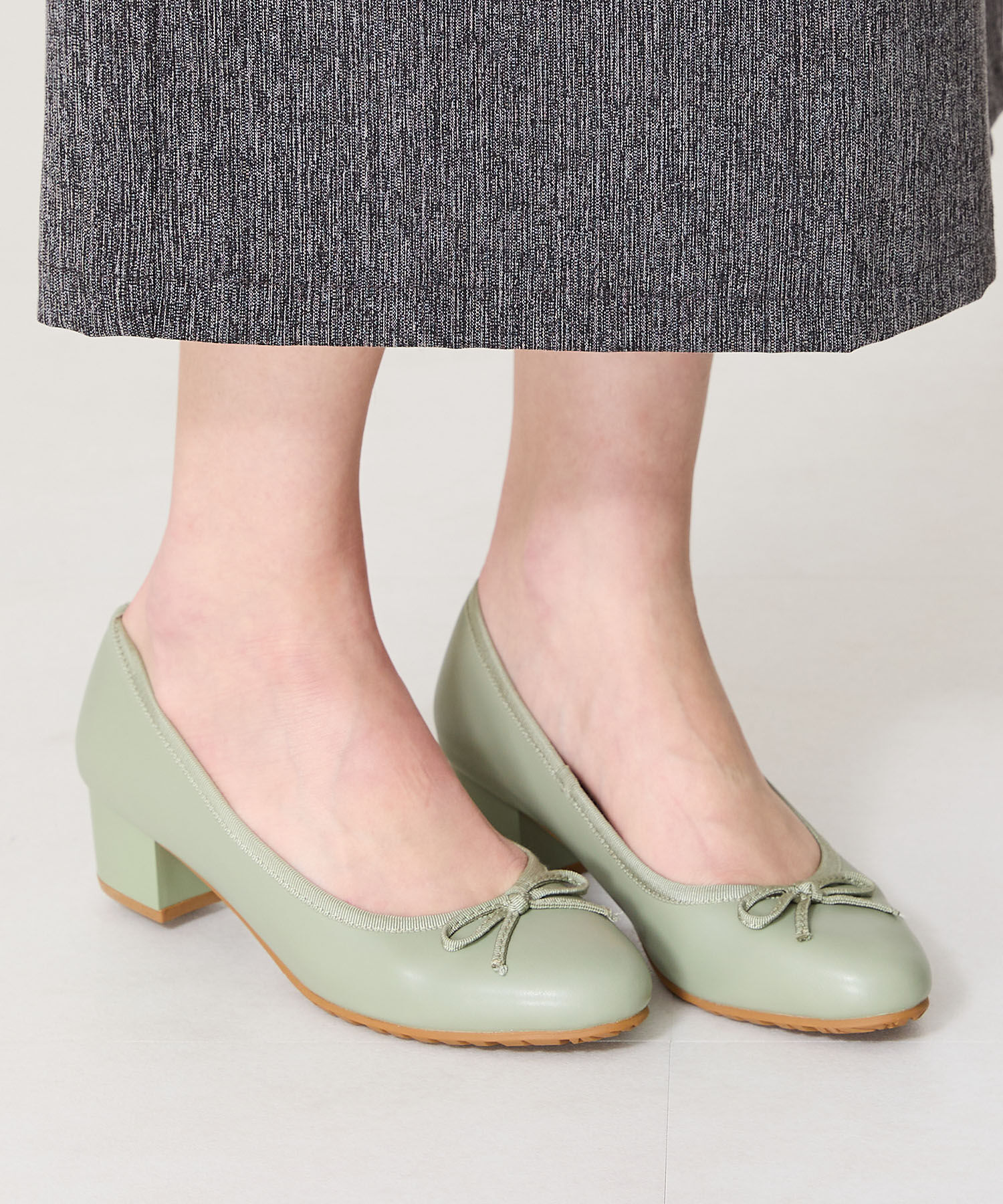 ORiental TRaffic「【防水】 ラウンドトゥ バレエ レイン パンプス /R-1017 バレエシューズ ヒール4.3ｃｍ」|パンプス|GREEN