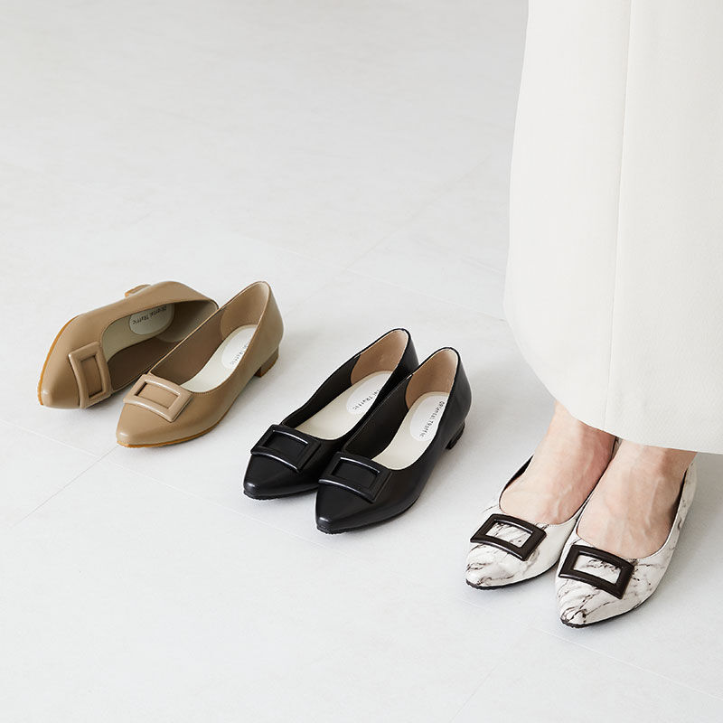 ORiental TRaffic「【防水】スクエアバックル レイン パンプス /R-1019 レインシューズ フラット」|パンプス|