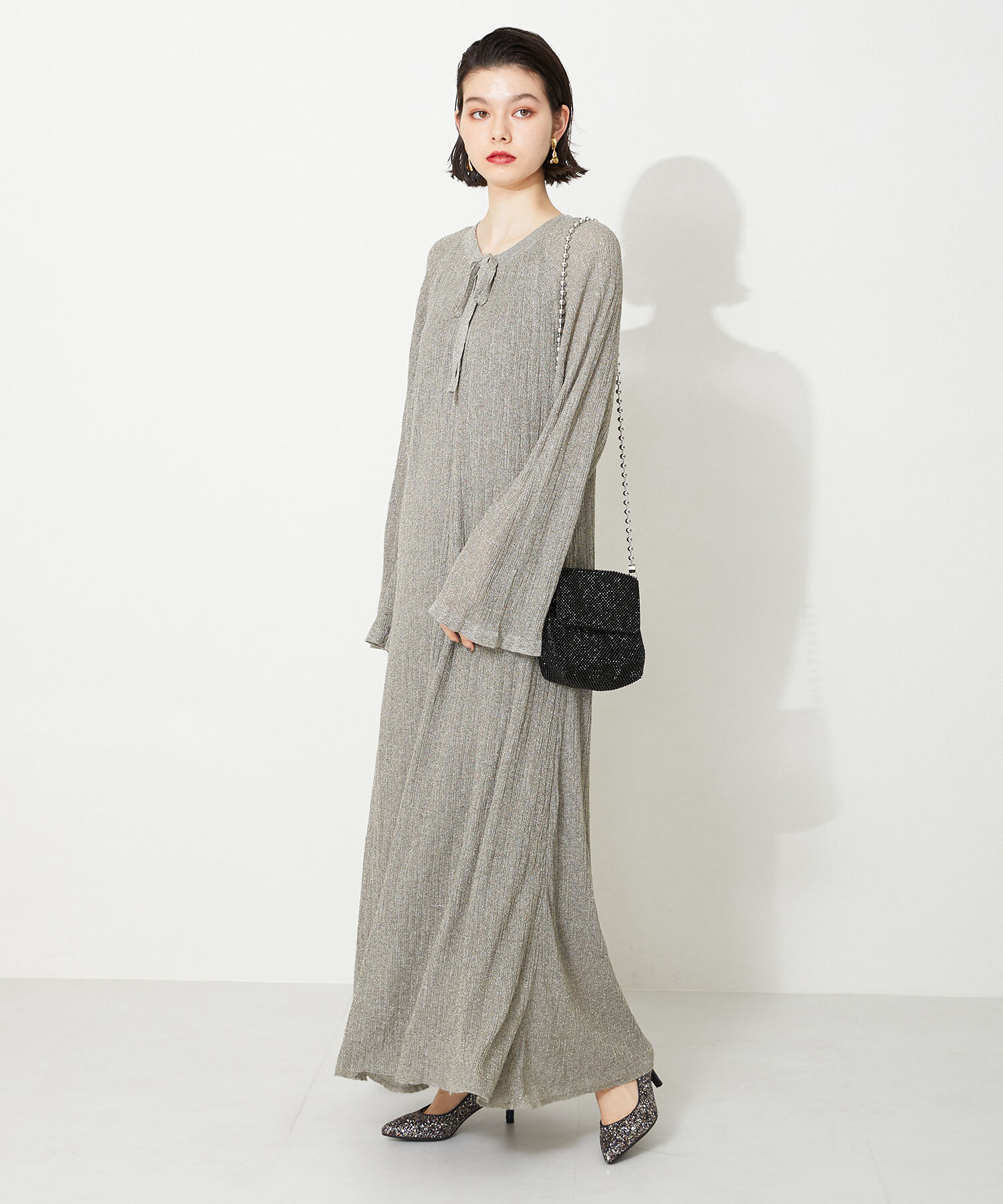 ORiental TRaffic「【オケージョン】ポインテッドトゥグリッターパンプス/R-2018 結婚式 パーティー 二次会」|パンプス|