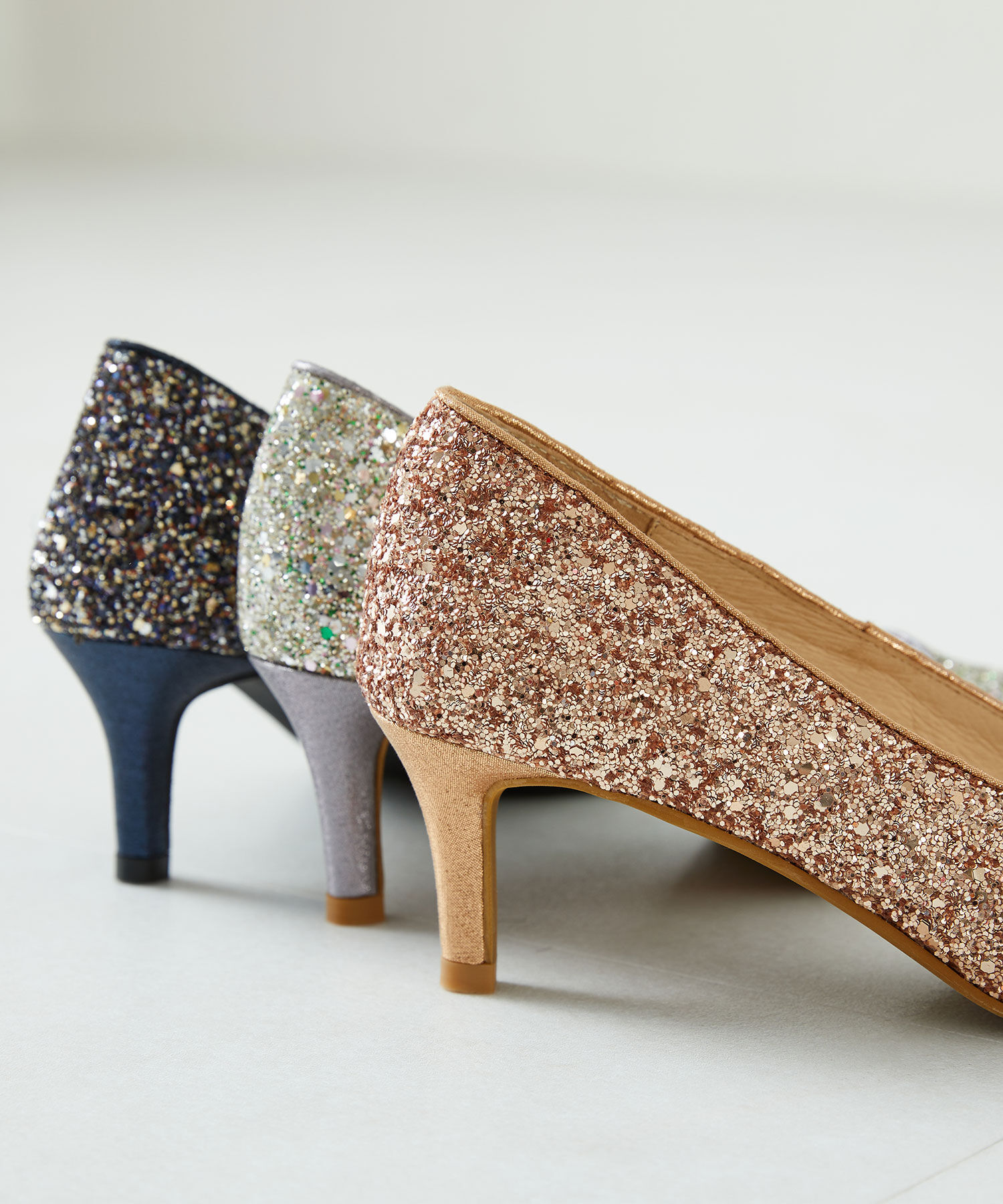 ORiental TRaffic「【オケージョン】ポインテッドトゥグリッターパンプス/R-2018 結婚式 パーティー 二次会」|パンプス|